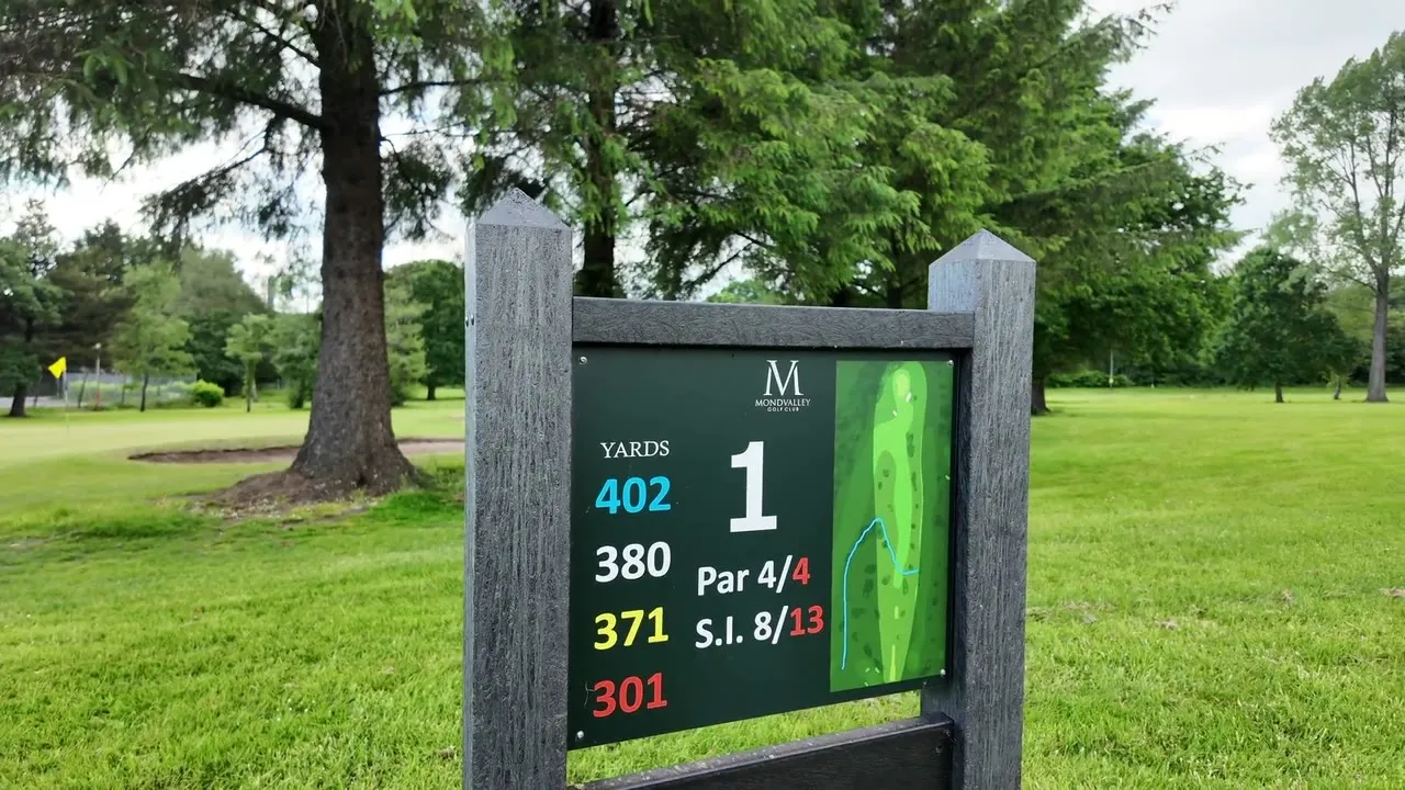 Flyover video of hole 1, Awayego