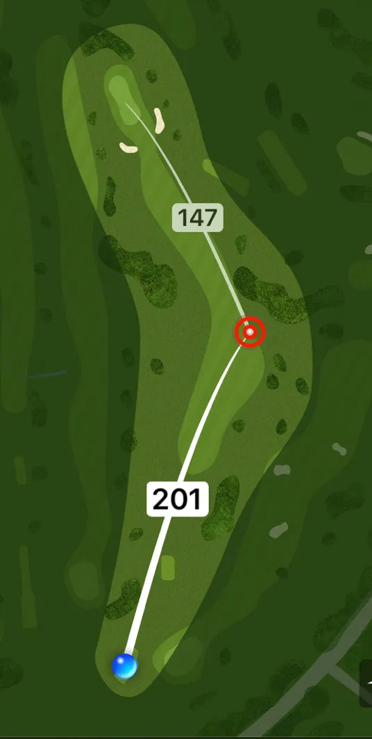 Aerial plan of hole 7, The Copse