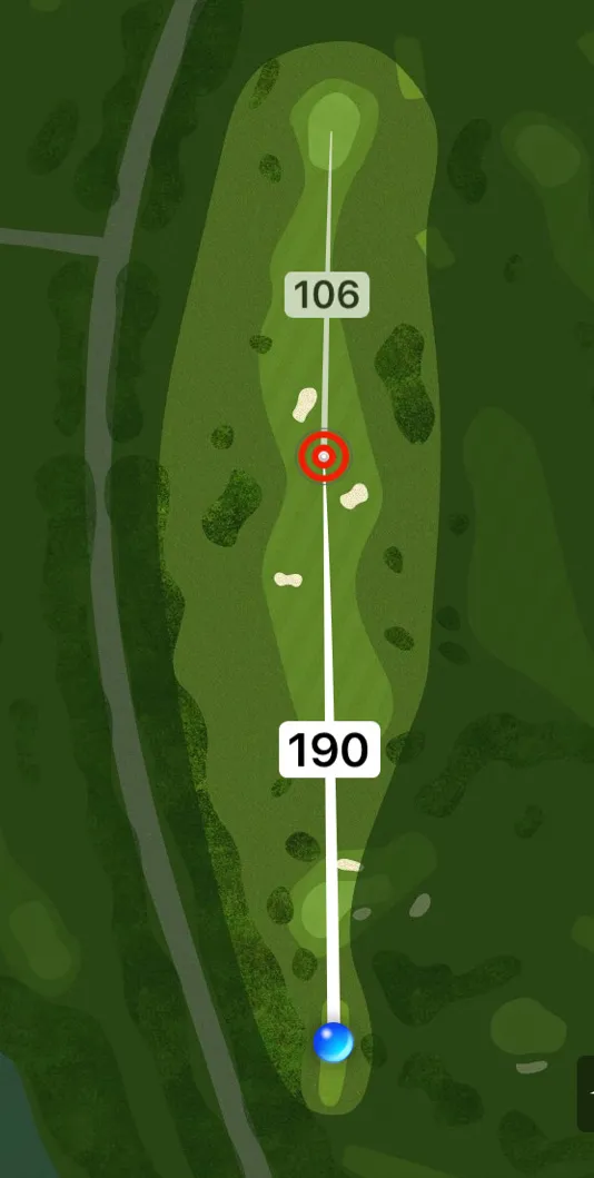 Aerial plan of hole 9, Racecourse
