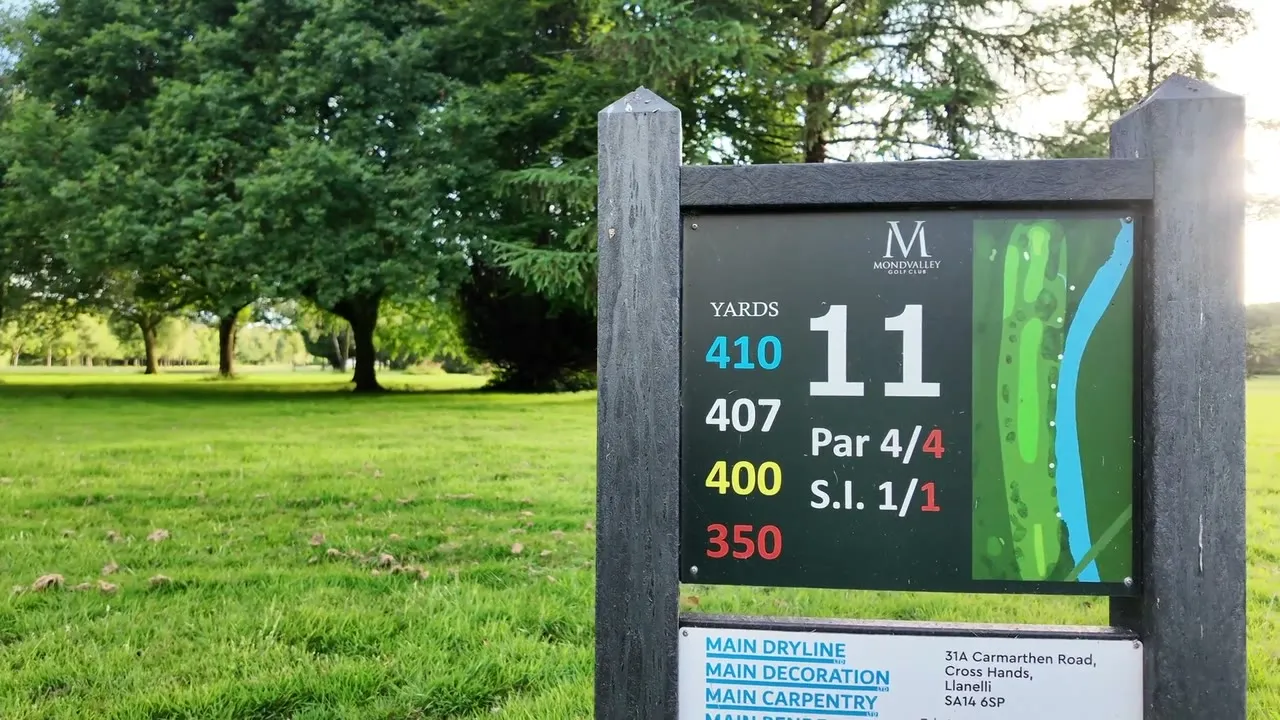Flyover video of hole 11, Tan Y Bont