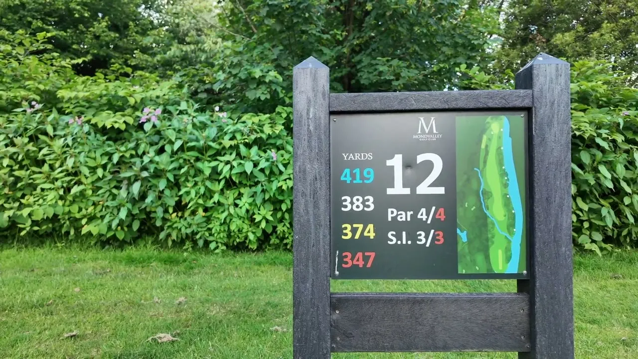 Flyover video of hole 12, River Hole