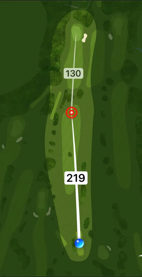 Aerial plan of hole 17, The Meadow